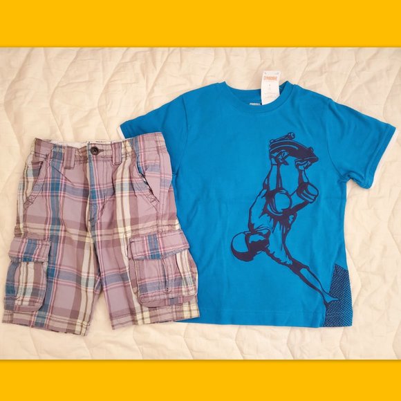 Nwt Gymboree Gap Bundle Boys 5 5T Summer Lot Outfit Shorts set Top Tee Shirt - Picture 10 of 16
